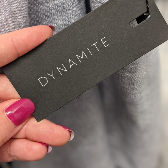 Dynamite Slate Blue Button Up Camisole - Picture 4 of 5